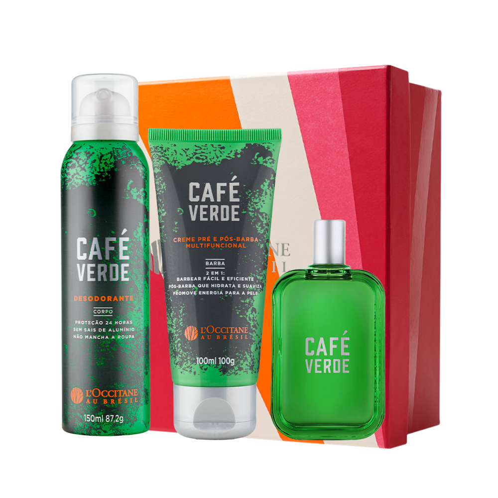 Presente Café Verde: Desodorante, Creme Multifuncional e Deo Colônia